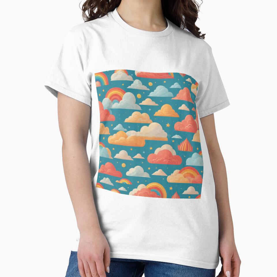 Dreamy Rainbow and Cloud Pattern by SoftLivingCore