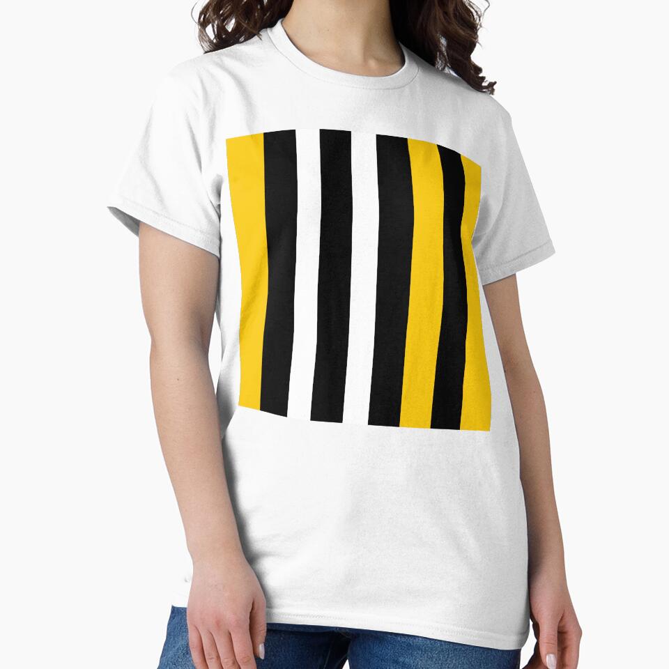 Vertical Line Pattern Yellow Black and White Colors by Cultradesign