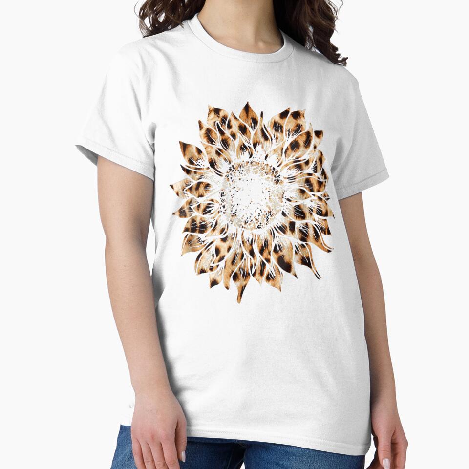 Leopard Sunflower Hippie Sunflower Cheetah Fashion by DeannaMarks