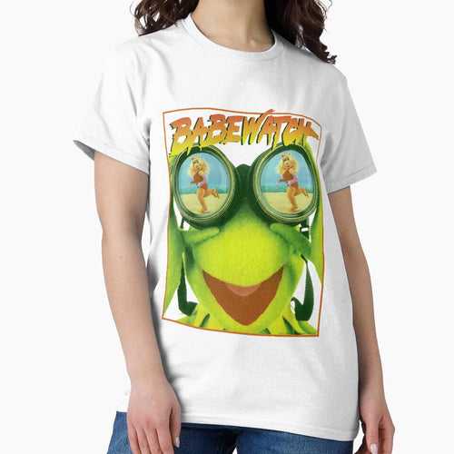 1990_s BABEWATCH Vintage Kermit the Frog + Miss Piggy Baywatch Style Classic 90_s Pop Culture Muppet Parodies TV Show Promo by selfishfriends