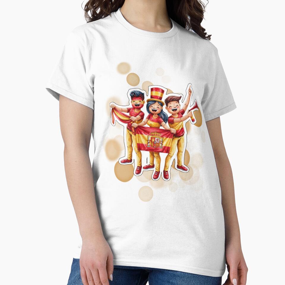 Spain Football Fans Holding Spanish Flag Soccer Supporters Design by iamKRUK
