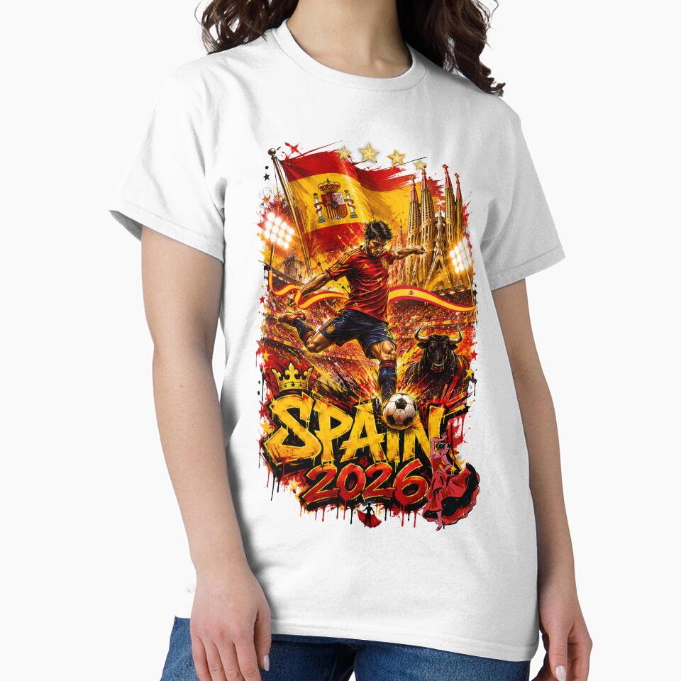Spain World Cup 2026 Spain Soccer Merch | Football Fan Gear |ArgentinaSports Apparel Tee|  Spain independence Day |Soccer worldcup ChampionshipSoccer World ver 1 by CosmicNook1