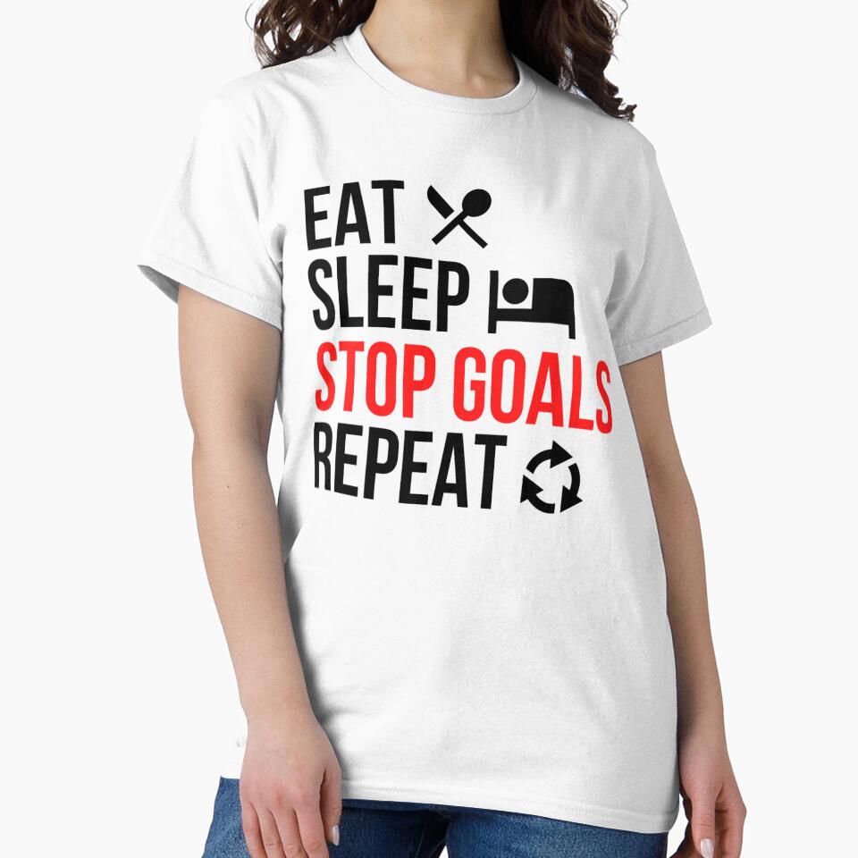 Eat Sleep Stop Goals Repeat | Gifts For Lacrosse Dad by chetan786