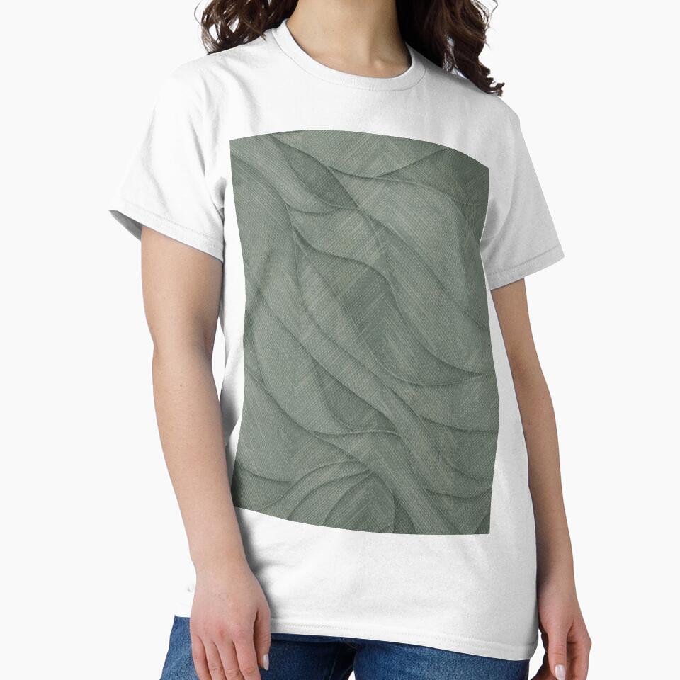 Sage Green Leaf Veins Tetured Pattern by ZedColors
