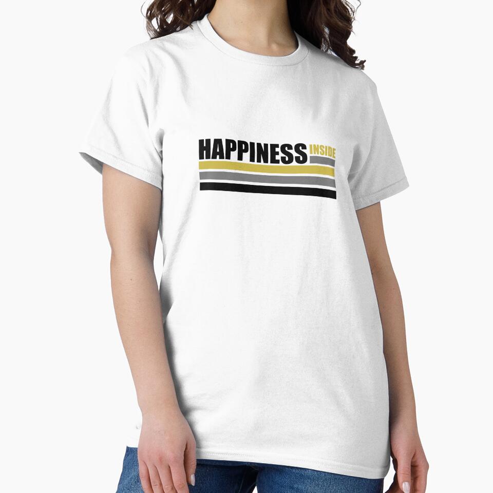 Happiness Inside. Typographic Design. Simple Quote. Urban Style. Casual Style. Vintage Style. Simple Design. by ElenasCorner