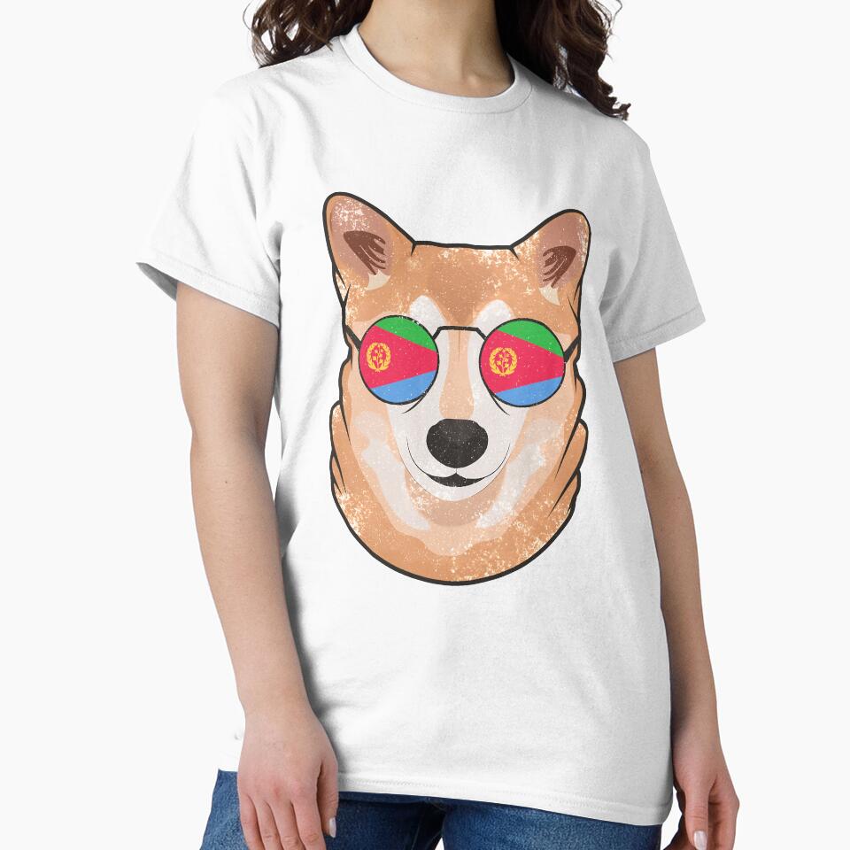 Vintage Patriotic Shiba Inu Eritrean Flag by feether-store