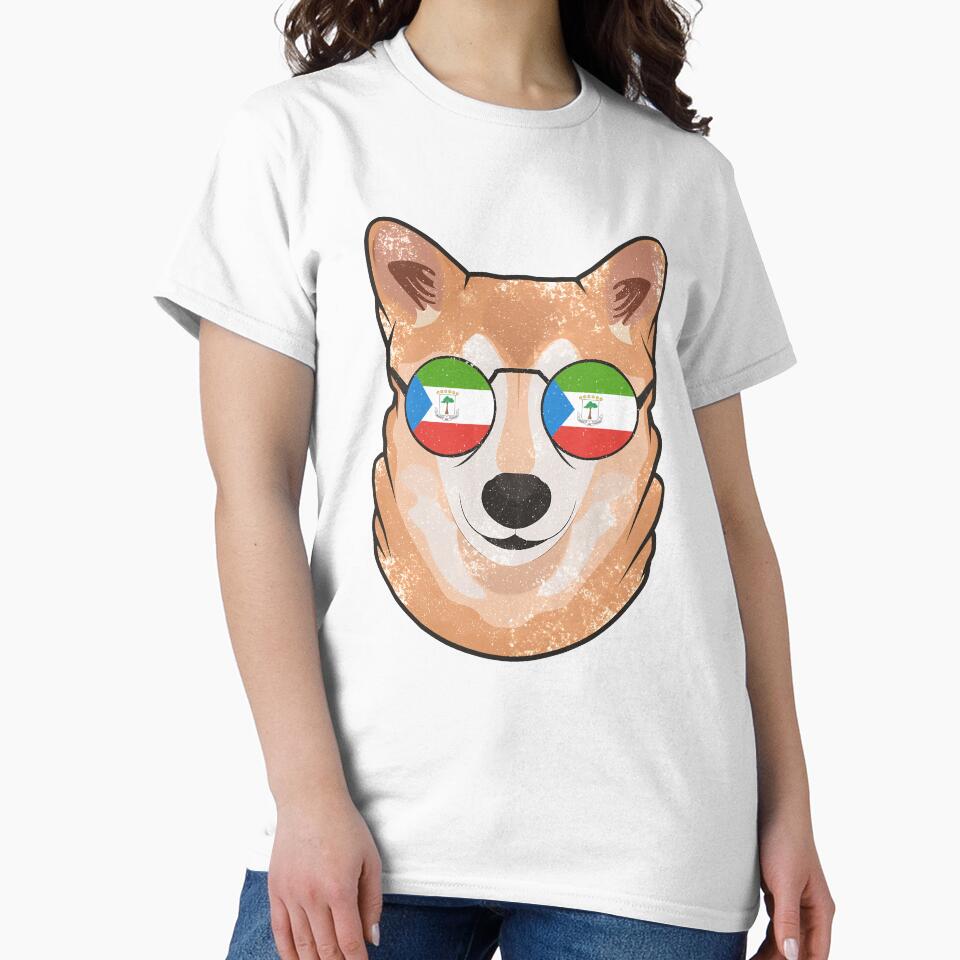 Vintage Patriotic Shiba Inu Equatoguinean Flag by feether-store