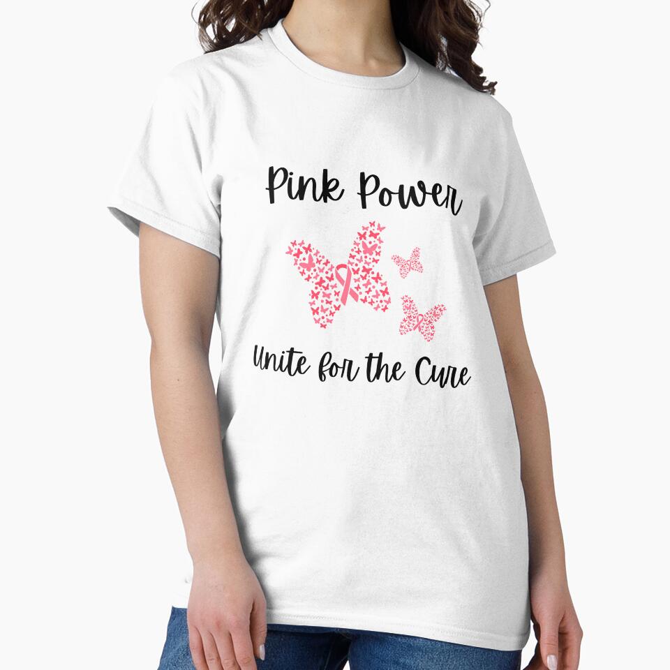 Pink Power Unite for the Cure T-Shirt | Breast Cancer Awareness Tee by CoconutCoastDesigns