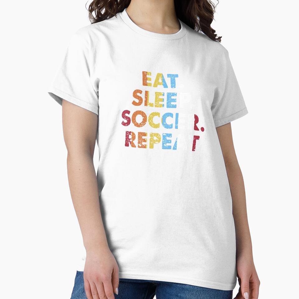 Retro Eat. Sleep. Soccer. Repeat. Vintage Sports Saying Novelty Gift idea by Orange Pieces