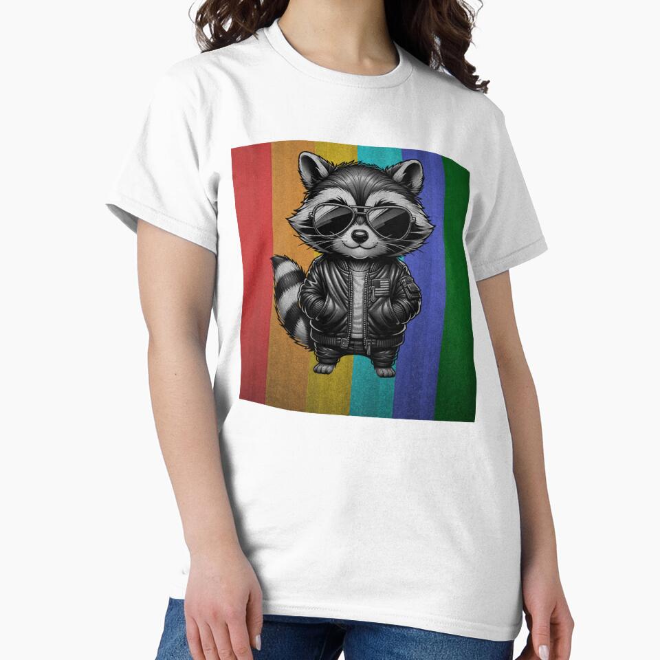 Raccoon in leather jacket by One-Hand-Made