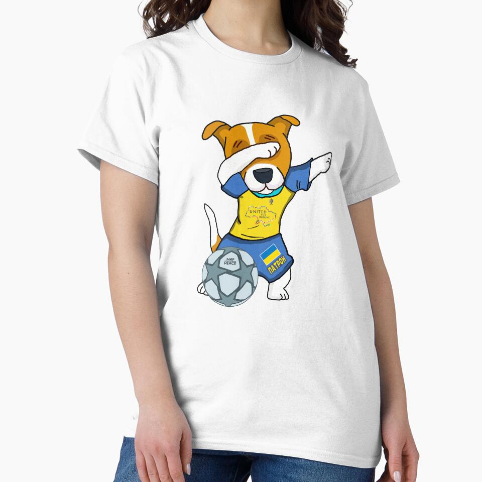 Dabbing Ukrainian Dog Patron Football Soccer Ukraine Peace by Aide