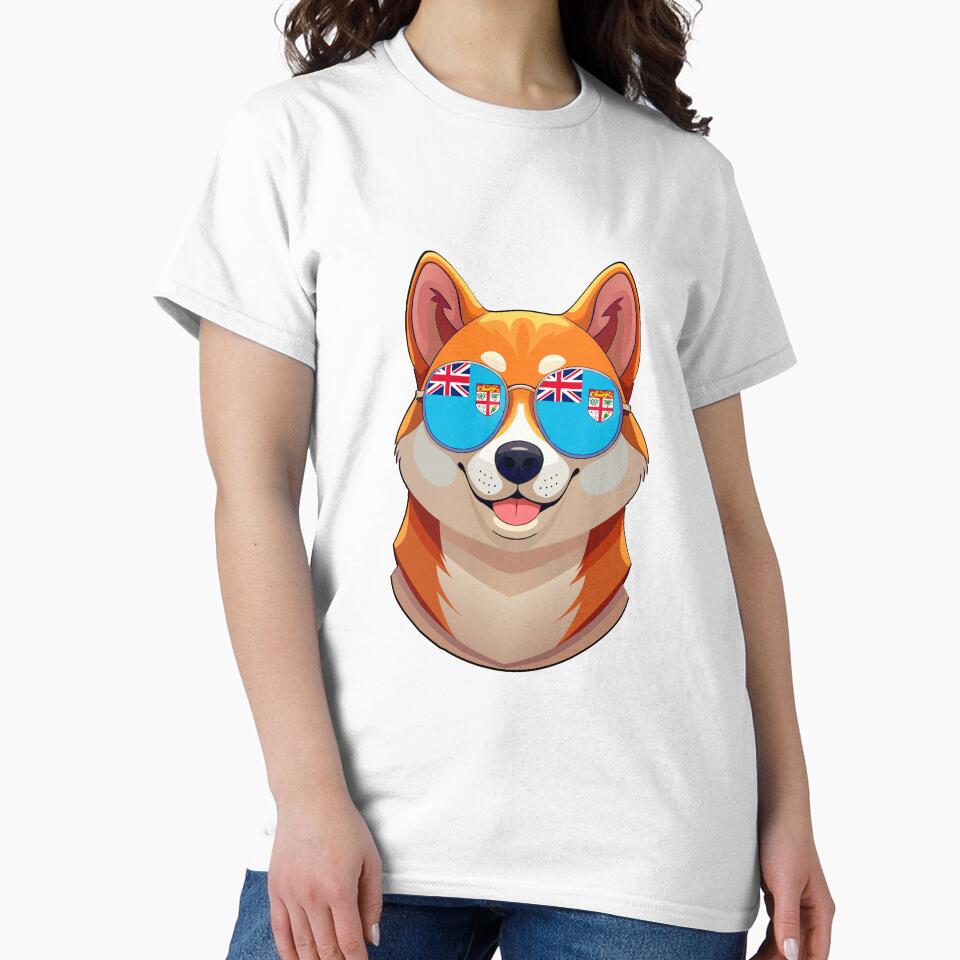 Vintage Patriotic Shiba Inu Fijian Flag by DreamBrushy