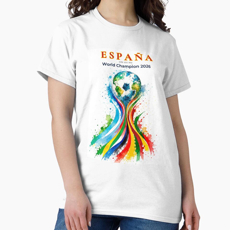 Spain 2026 World Cup Champion Watercolor Football Art by EMC Store