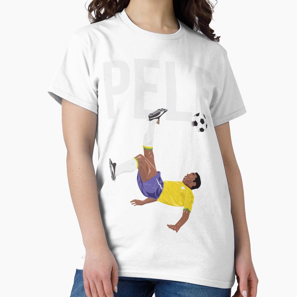 Bicycle Kick - Pele - SOCCER FOOTBALL - BRAZIL - WHITE TEXT by AMGraphicStudio