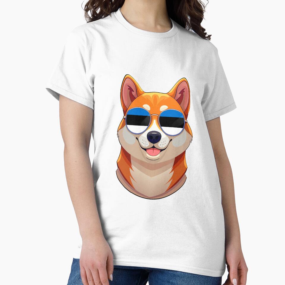 Vintage Patriotic Shiba Inu Estonian Flag by DreamBrushy