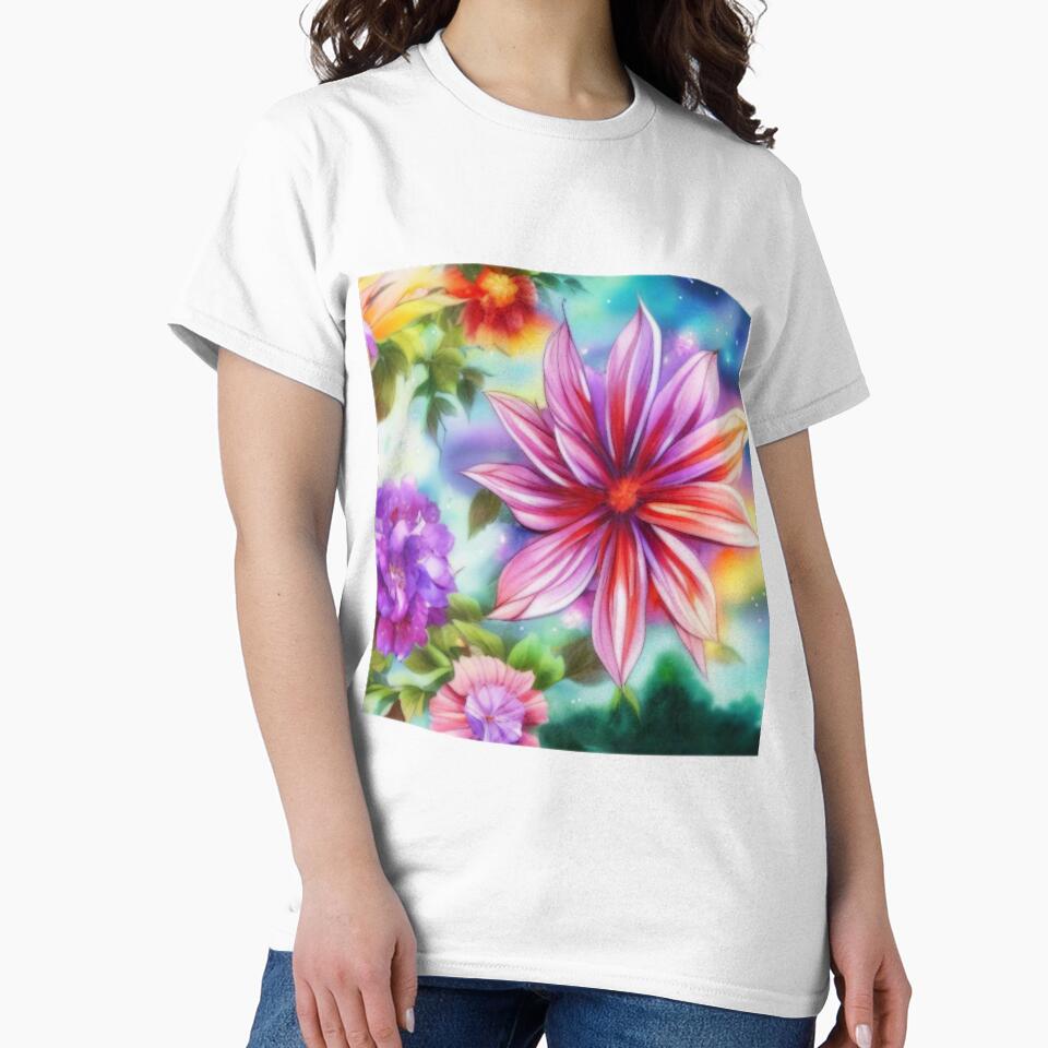 Soft Floral Starry Sky Watercolor No 2 by StephanieBrock