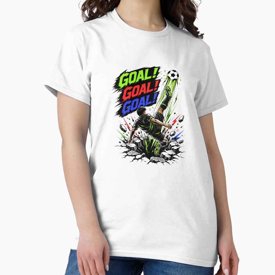 Soccer Power Kick Goal Explosion Graphic T-Shirt by Aimetoi
