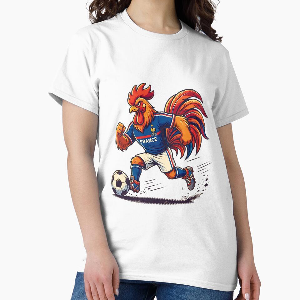 Retro 90s France Soccer Rooster Graphic Art by Ink & Void Co.