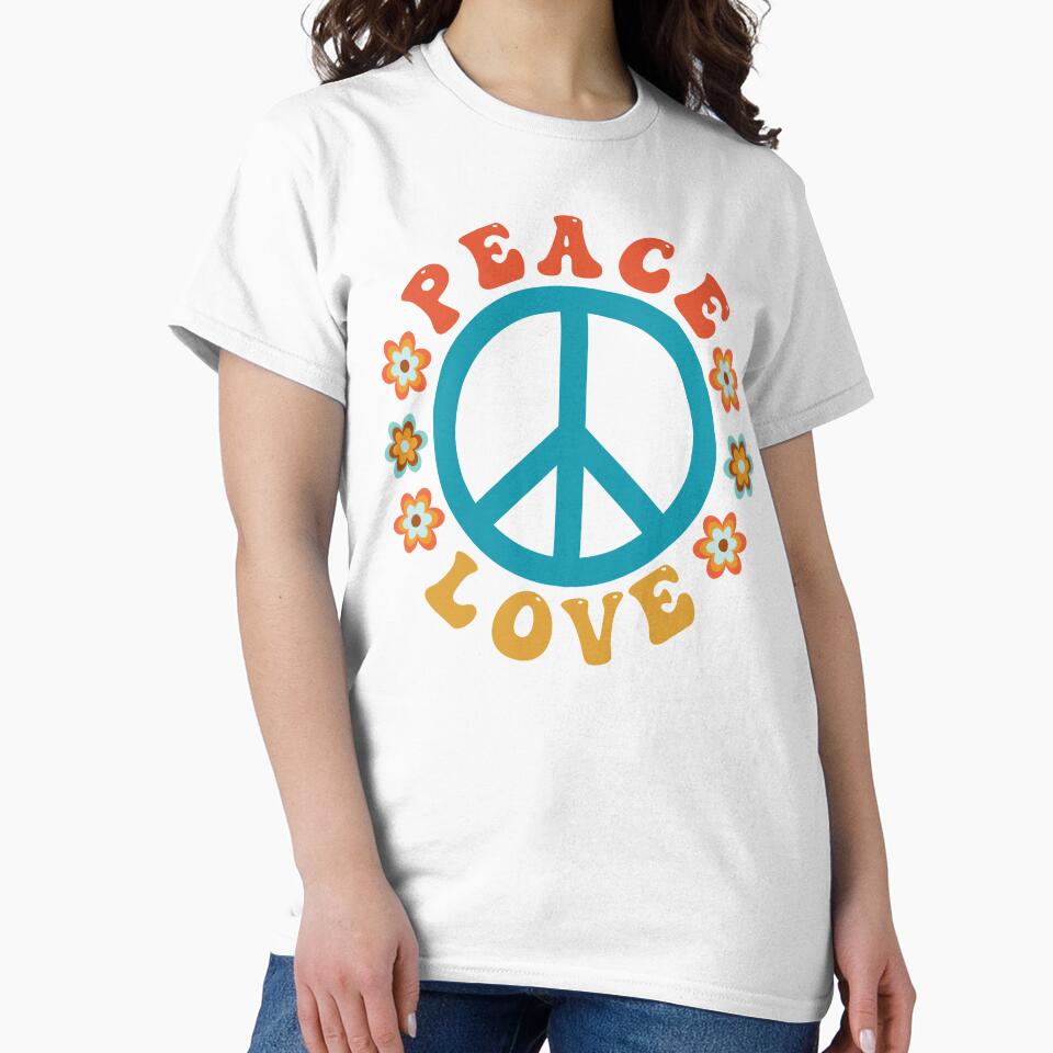 Hippie Peace Sign - Flower Power Peace Love by Inspired Images