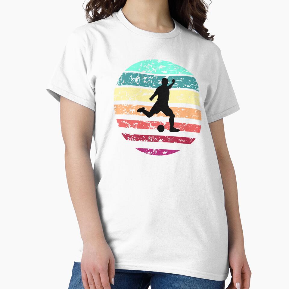 soccer instep side kick boy vintage summer retro football by Panda  Art