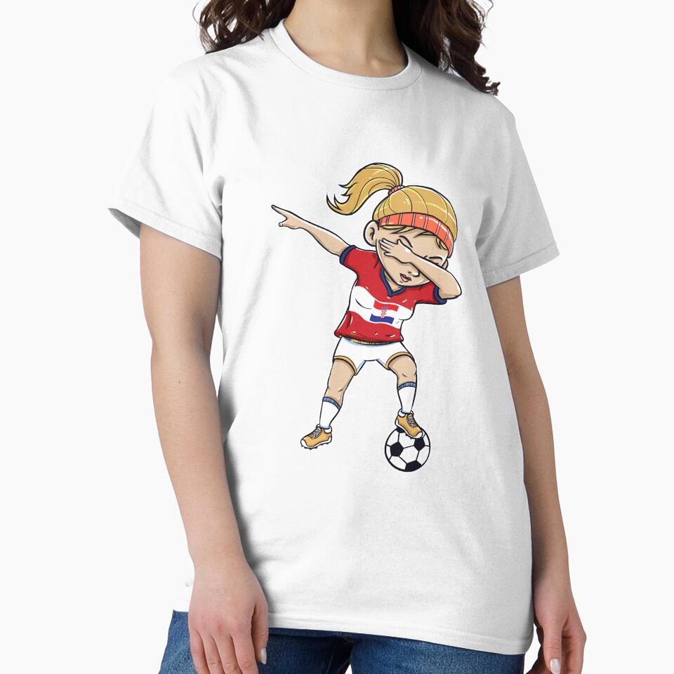 Dabbing Soccer Player Funny Croatia Fan product girl by Pummli