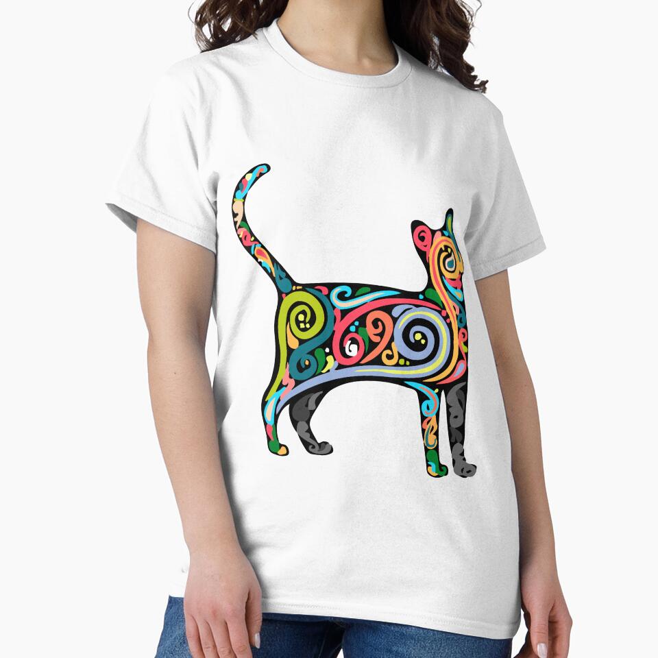 Colorful Cat T-Shirt by AllStarMerch