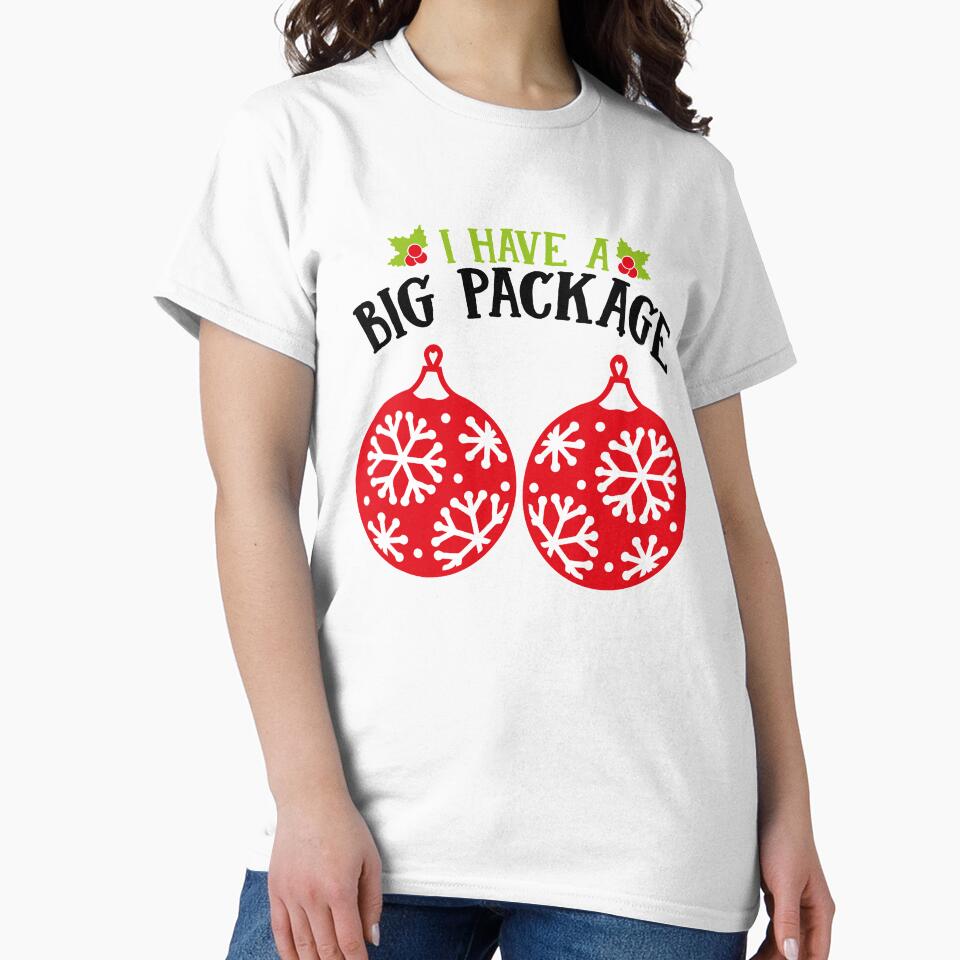 I Have a Big Package Christmas T-Shirt for Men and Women by AllStarMerch