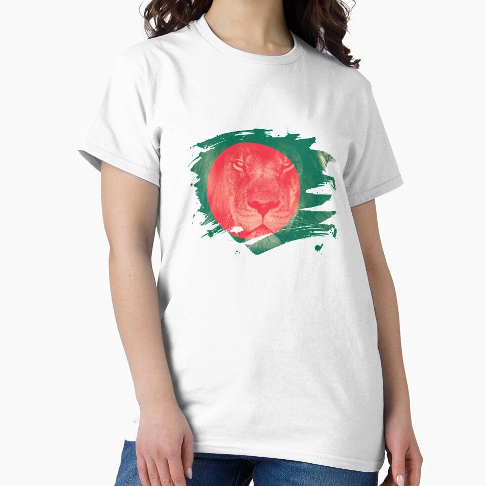 Bangladesh Flag & African Lion Picture by ockshirts