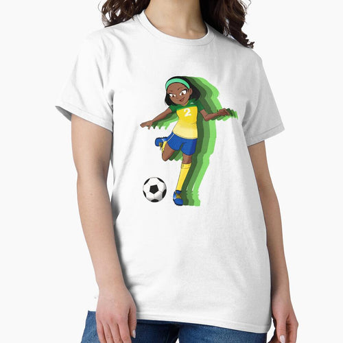 A Female Soccer Player with Green Background by KiyaSketches