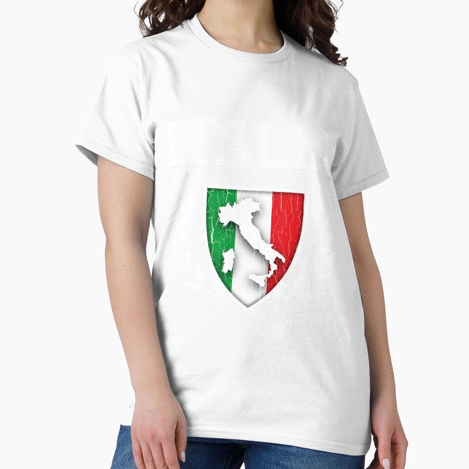 ITALIA - Classic Itlay Flag Crest (Vintage Distressed Design) by ROBOTFACE T-Shirts