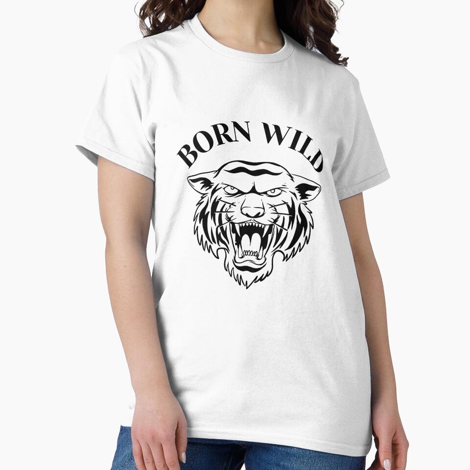 Born Wild Graphic Design, Tshirt, Gift, Unisex by pmakesArt