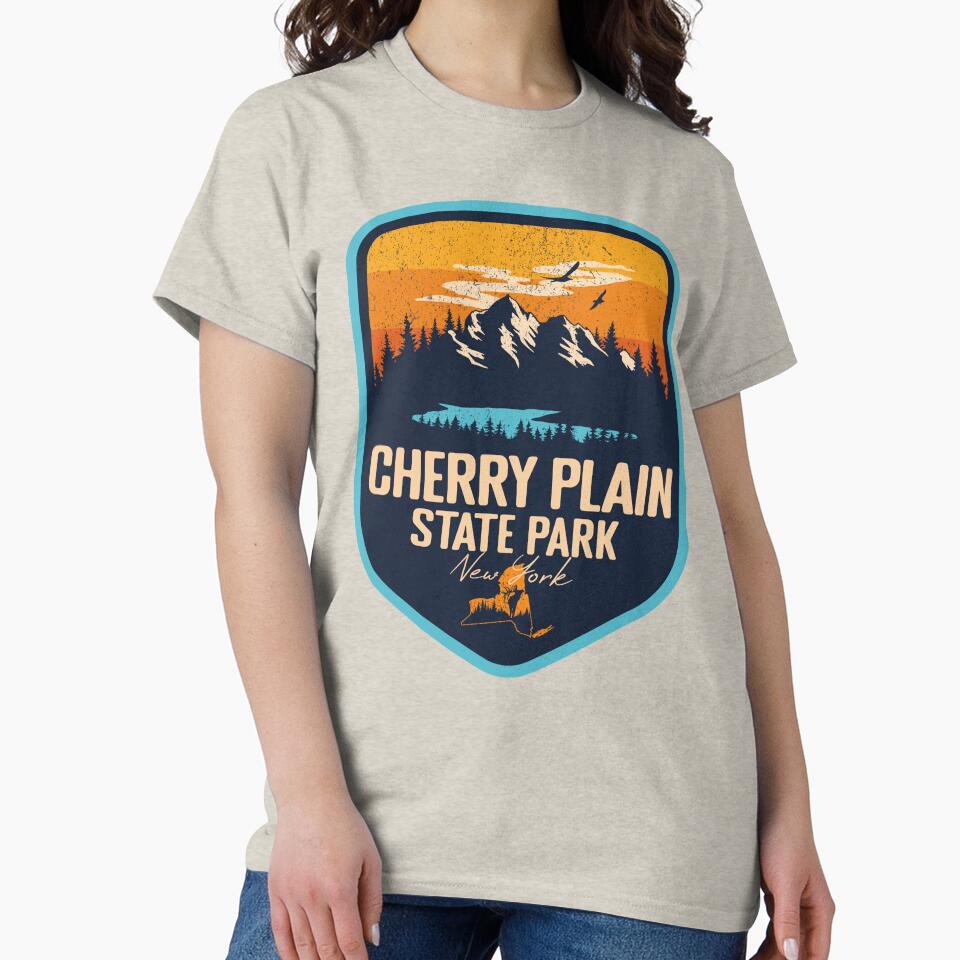 Cherry Plain State Park New York - NY Sunset Grunge Texture Badge Forest and Wilderness by mountainfad
