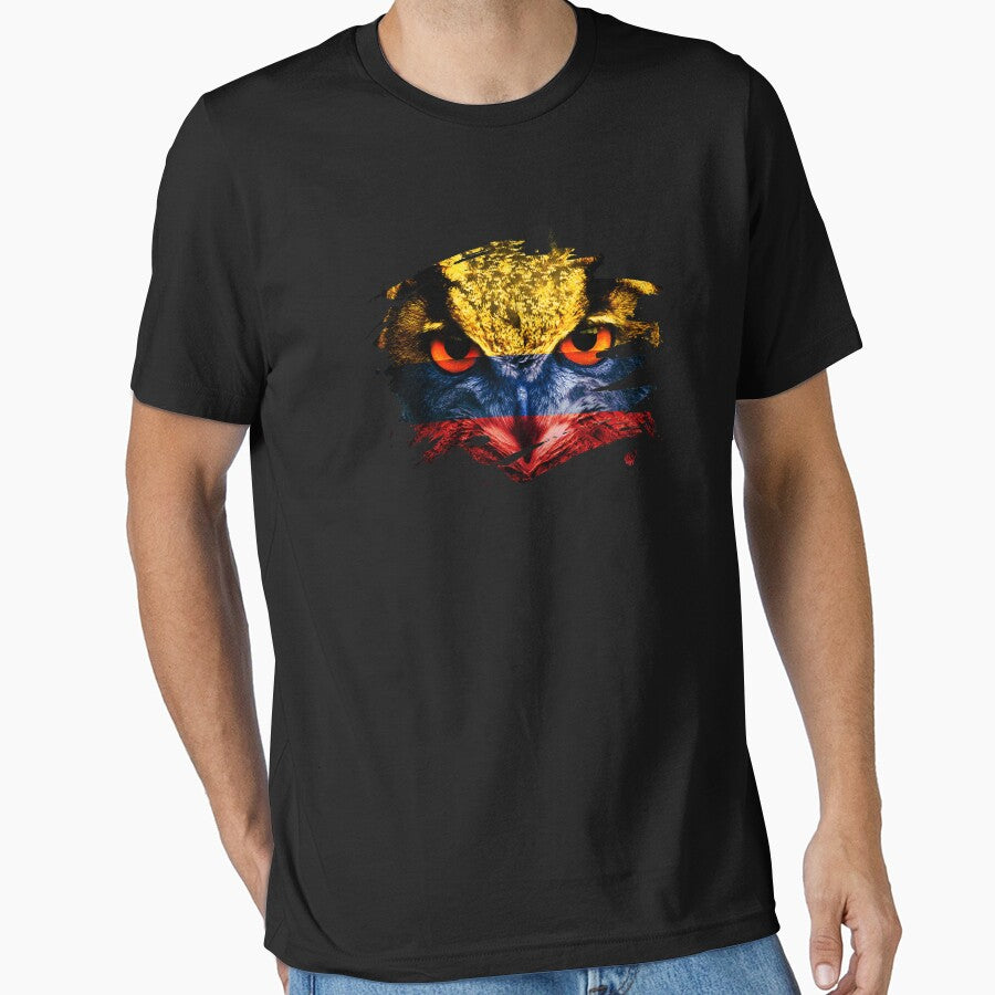 Colombia Flag and Menacing Owl by ockshirts