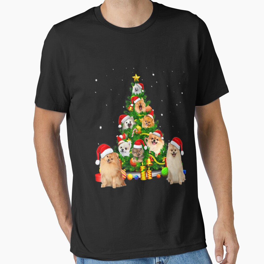 Pomeranian Christmas Tree Cute Premium by MarcelaSoto