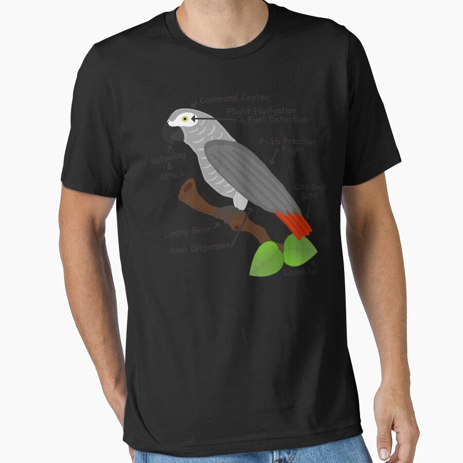 Anatomy of an African Grey Parrot Long Sleeve by llanetdctrib