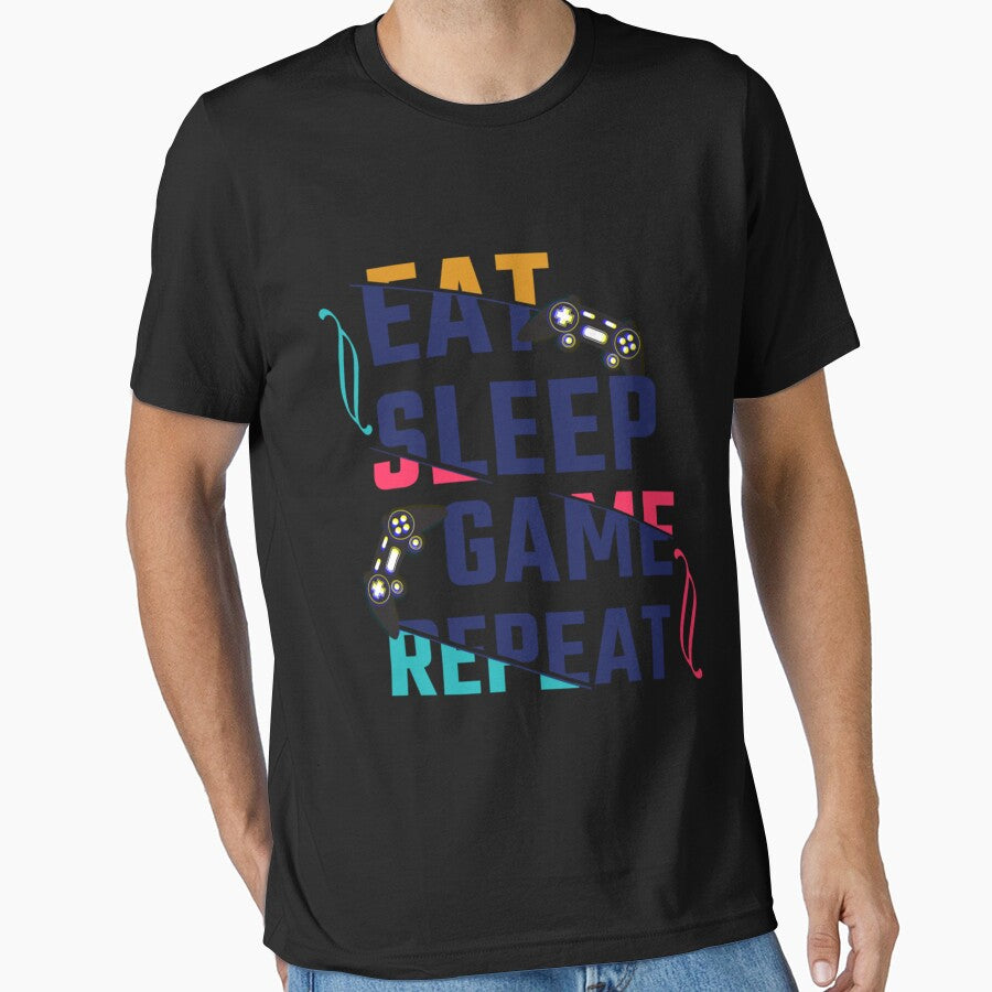 Eat Sleep Game Repeat Long Sleeve T-Shirt by brittaapriliy