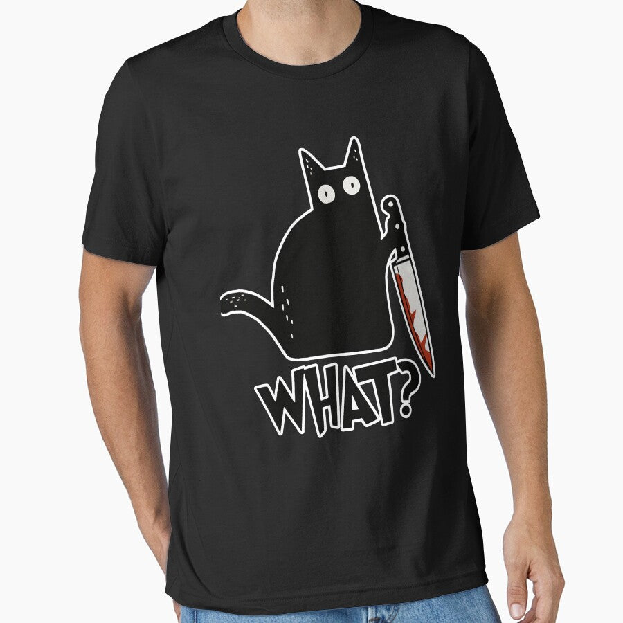 Cat What Murderous Black Cat With Knife Gift Premium Classic by rennakirkpat