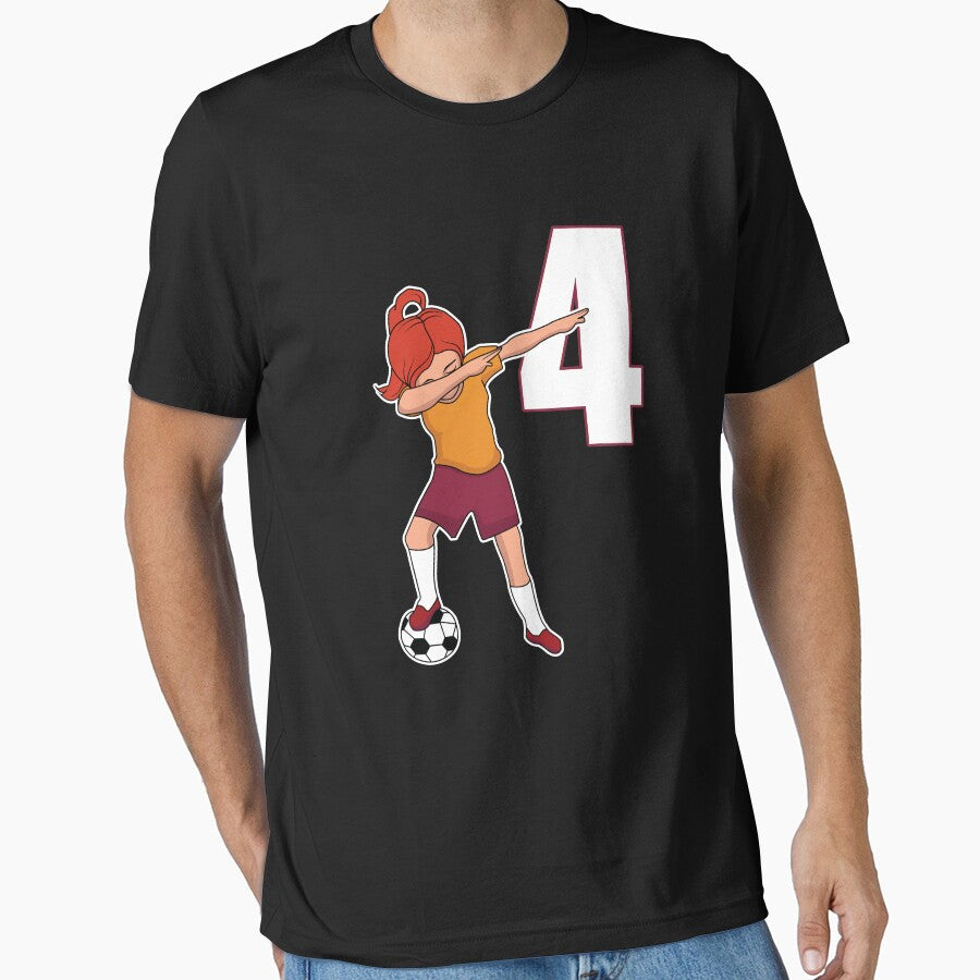 Awesome Soccer Player Girl Number 4 Soccer Athlete Women Athletic Sports Team by VollLaser