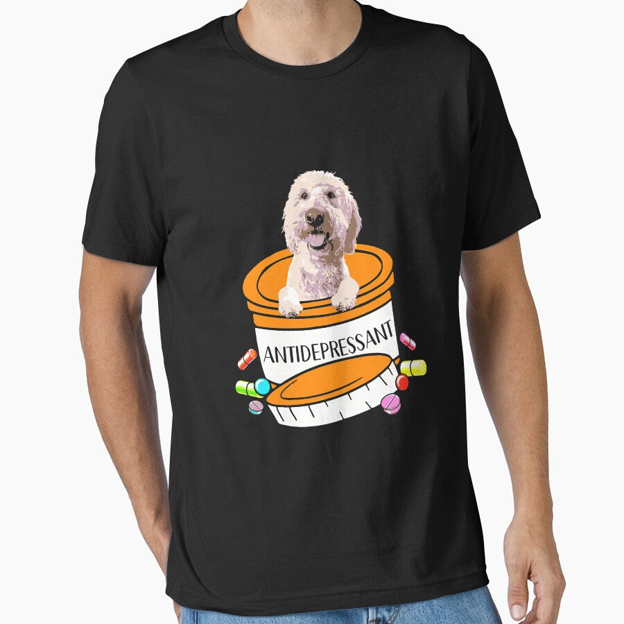Goldendoodle Antidepressant Long Sleeve T-Shirt by jennynicho