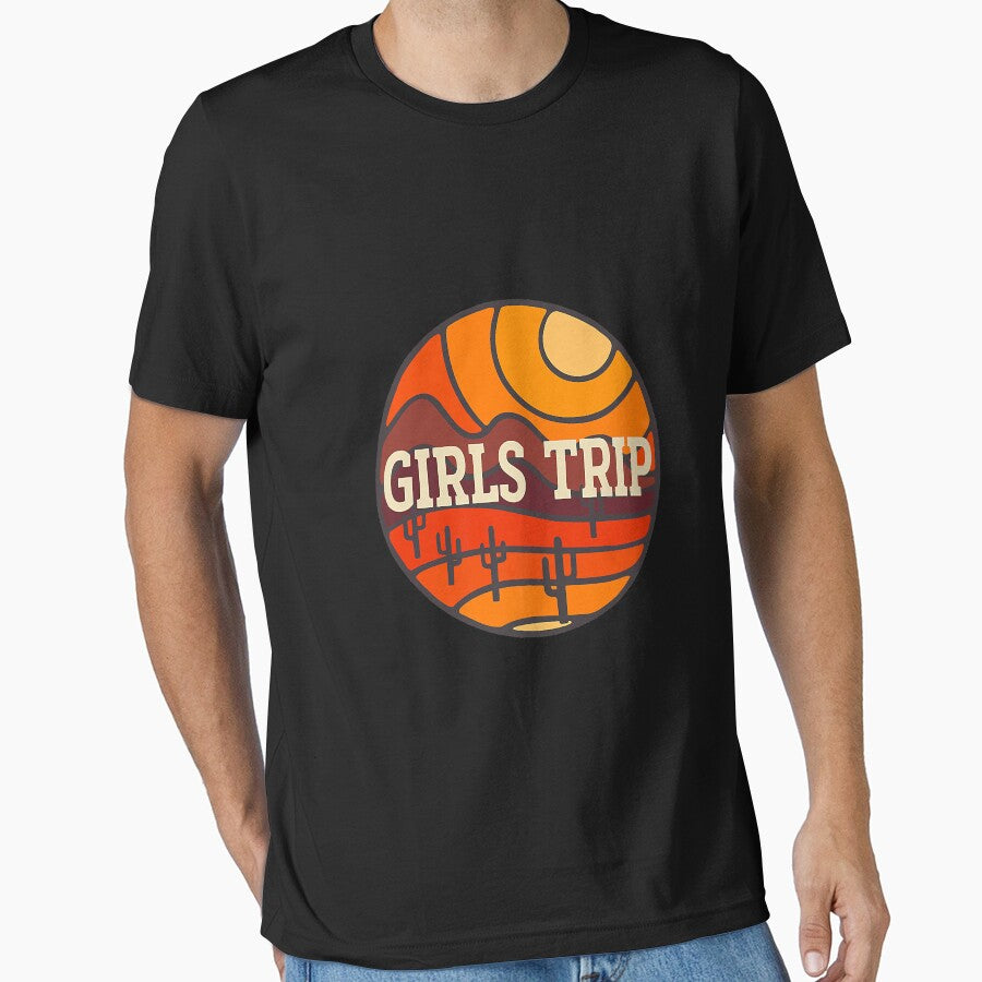 Girls Trip Desert Sunrise Sunset Cactus Graphic Art Premium by Corelli87