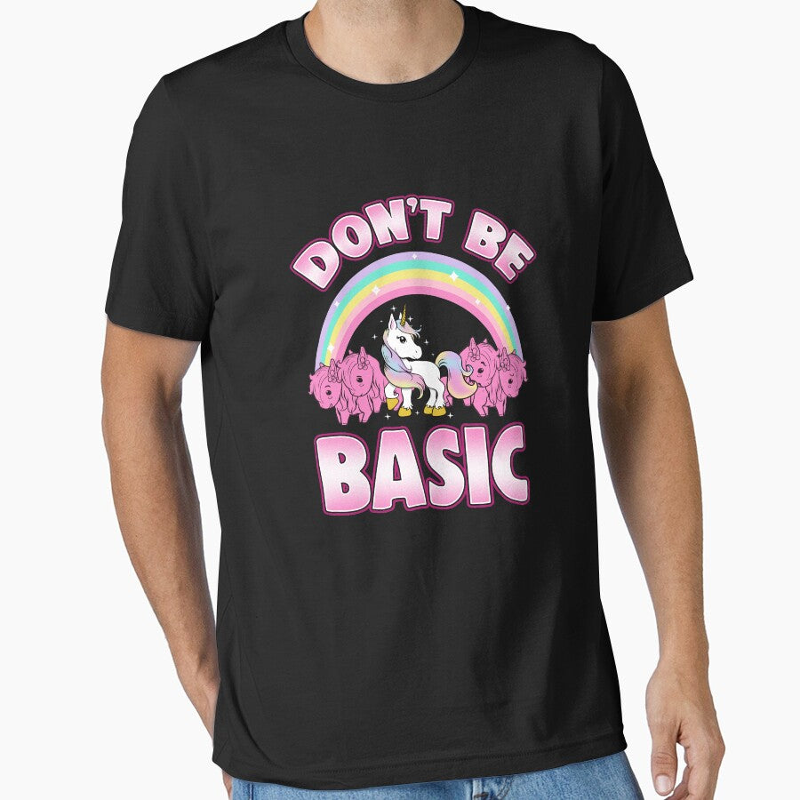 Cute & Funny Don't Be Basic Unicorn Rainbow by perfectpresents