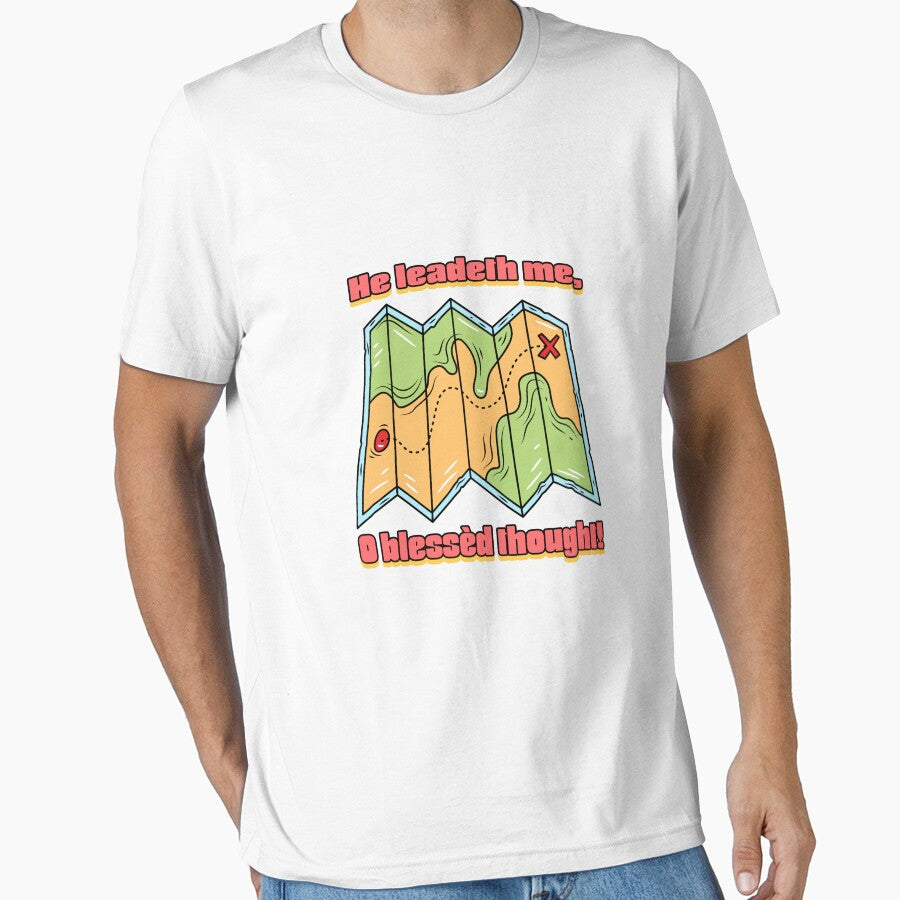 He Leadeth Me – Classic Christian Hymn T-Shirt for Faith & Guidance by Stilll Waters Studio