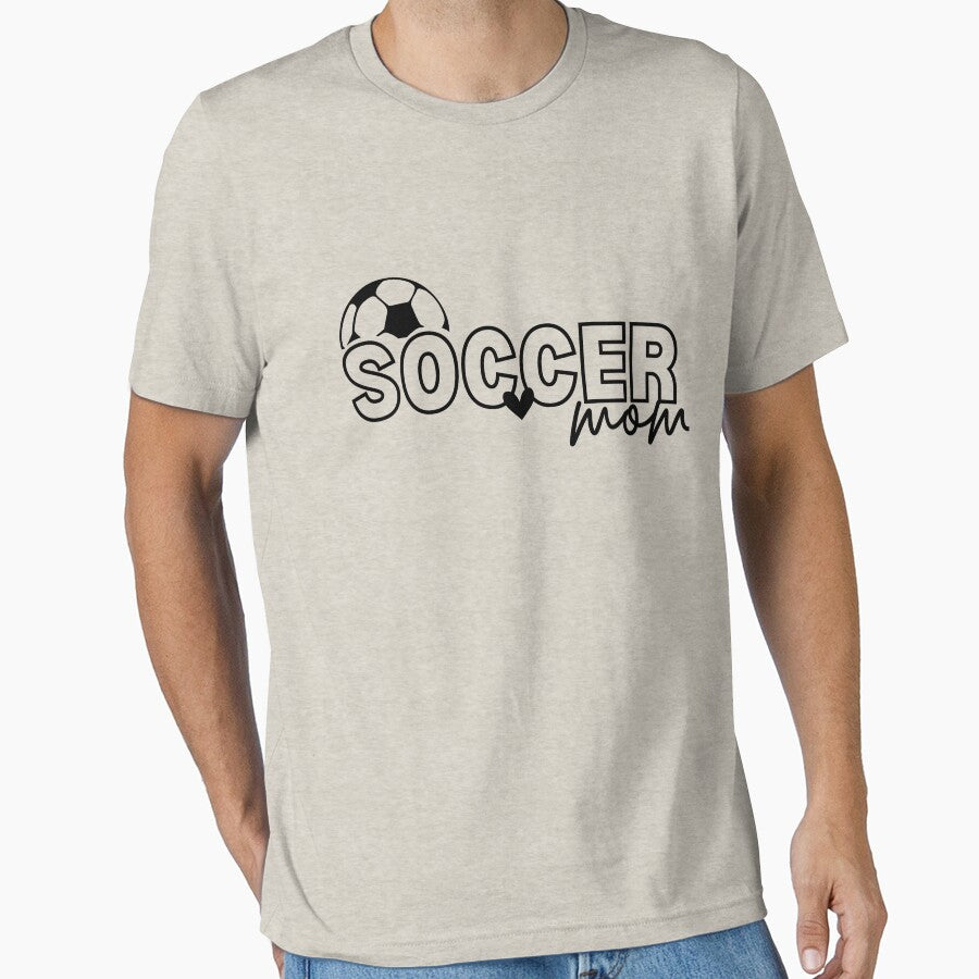 Soccer Mom Woman Funny Ball Mom Cute Letter Printed Graphic Tee by REDAMONDShop