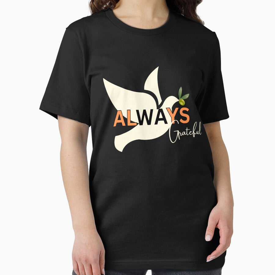 Always Grateful Dove Olive Branch Motivational Inspirational by MTJ-Mushrooms