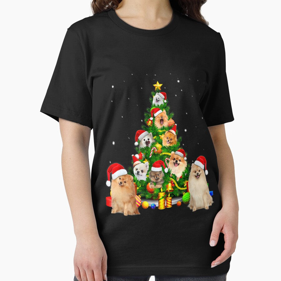 Pomeranian Christmas Tree Cute Premium by MarcelaSoto