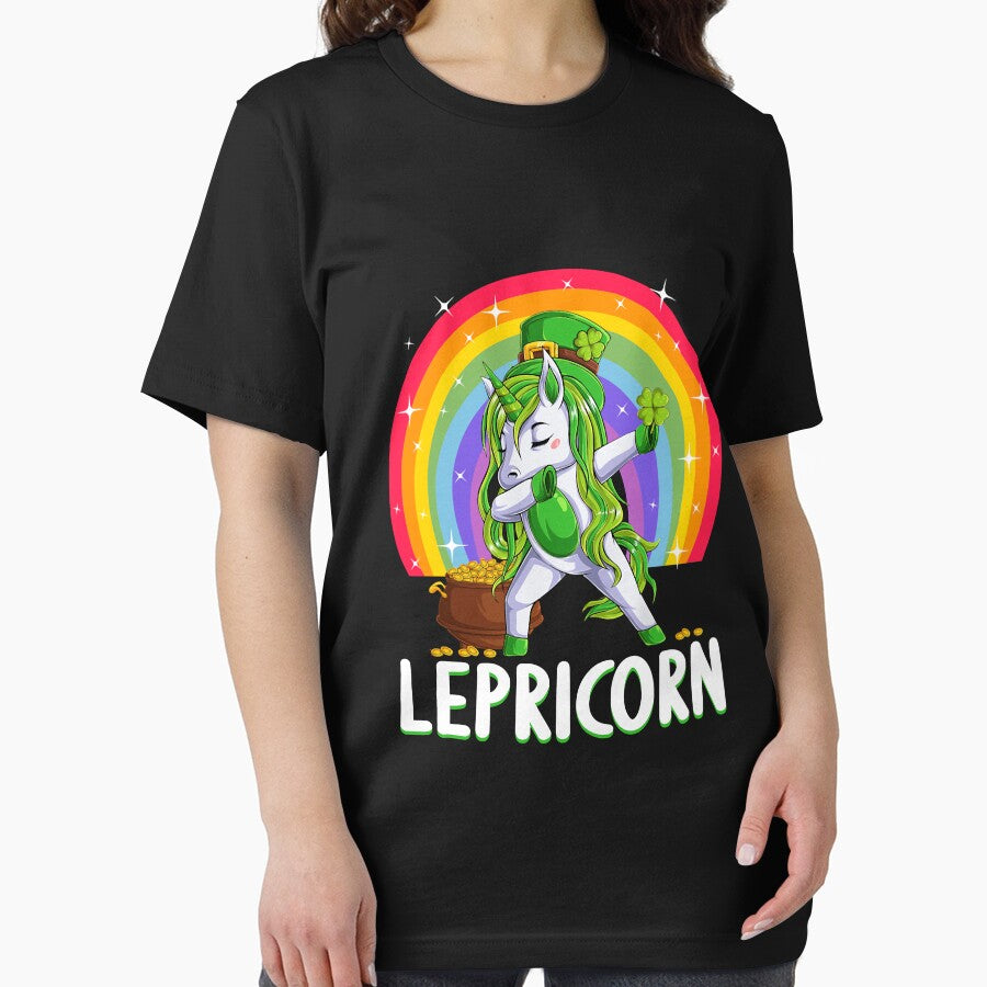 Lepricorn Unicorn Dabbing Happy St Patricks Day Rainbow Long Sleeve by olgacadb