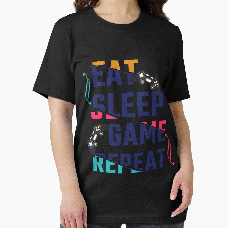 Eat Sleep Game Repeat Long Sleeve T-Shirt by brittaapriliy