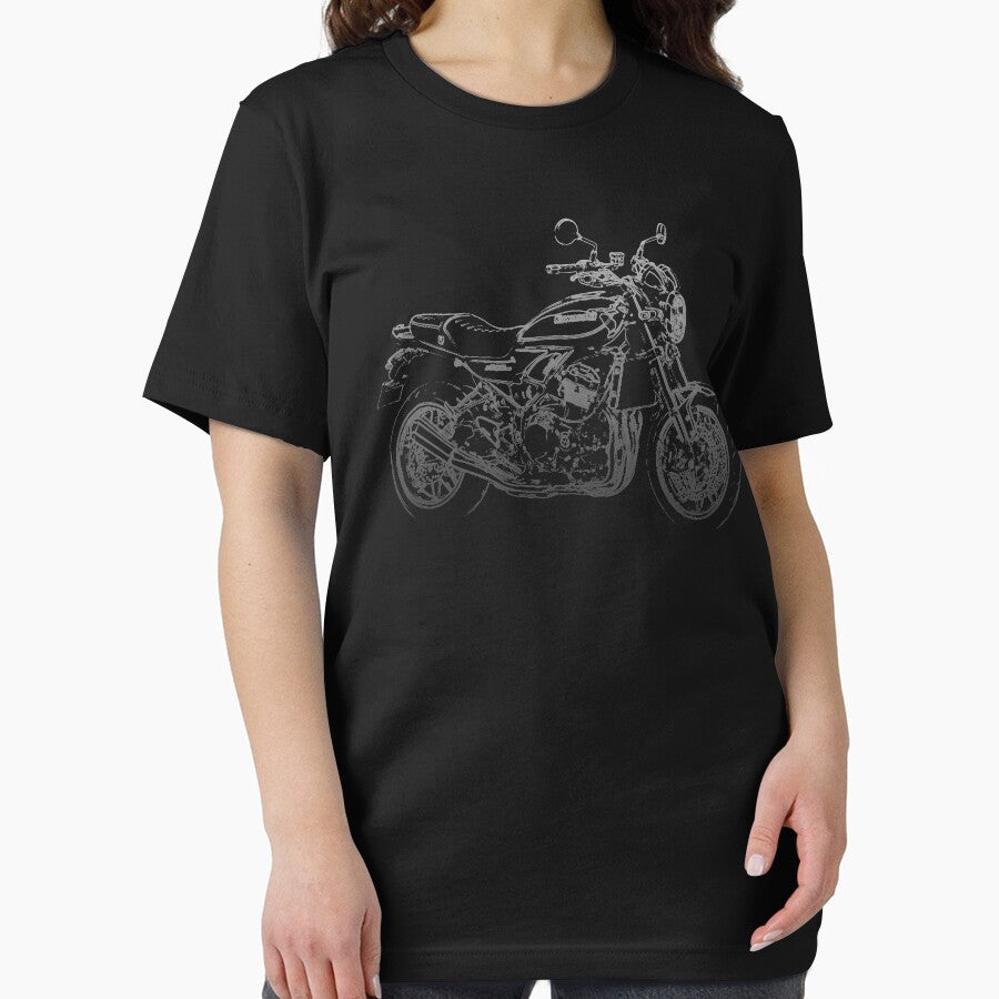Kawasaki Z900RS pencil silhouette motorcycle naked bike retro by logotechdesign