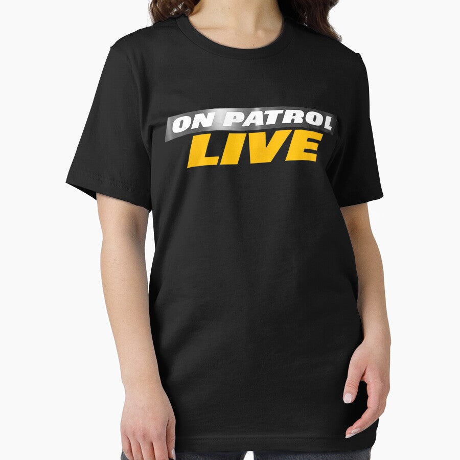 On Patrols Live Blacks Modern Crew Necks Logo by VernieOrtiz