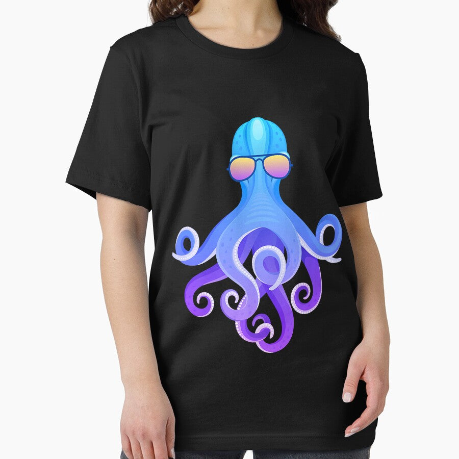 Gaint Octopus Wearing Sunglasses Premium T-Shirt by GrahamWalsh